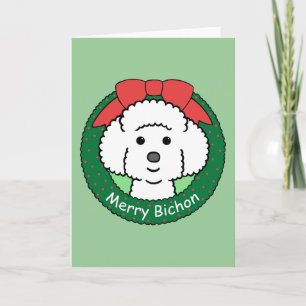Bichon Frise Kerstmis Feestdagen Kaart