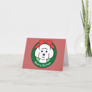 Bichon Frise Kerstmis Feestdagen Kaart