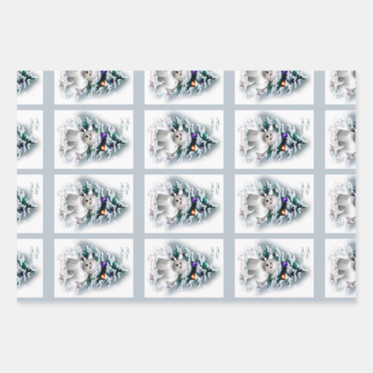 Bichon Frise Kerstmis Inpakpapier Vel (Voorkant 2)