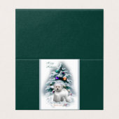 Bichon Frise Kerstmis Kaart (Buitenkant ongevouwen)