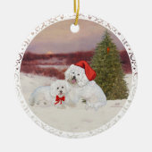 Bichon Frise Kerstmis Keramisch Ornament (Voorkant)