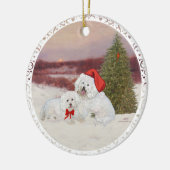 Bichon Frise Kerstmis Keramisch Ornament (Links)