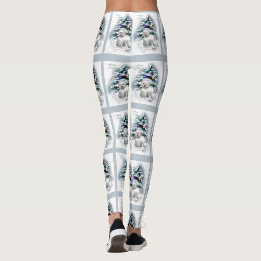 Bichon Frise Kerstmis Leggings (Achterkant)