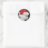 Bichon Frise Kerstmis Ronde Sticker (Tas)