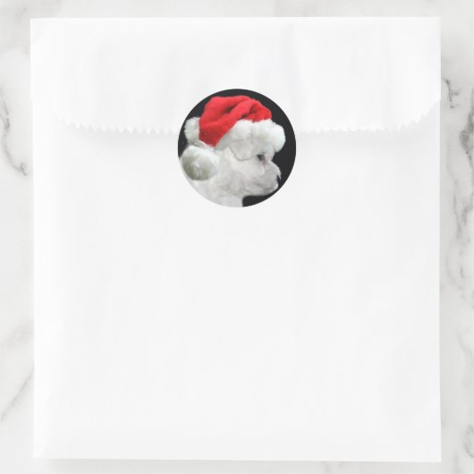 Bichon Frise Kerstmis Ronde Sticker (Tas)