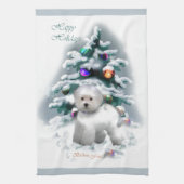 Bichon Frise Kerstmis Theedoek (Verticaal)
