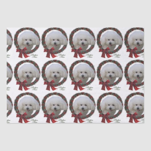 Bichon Frise Kerstmis Tissuepapier (Voorkant)