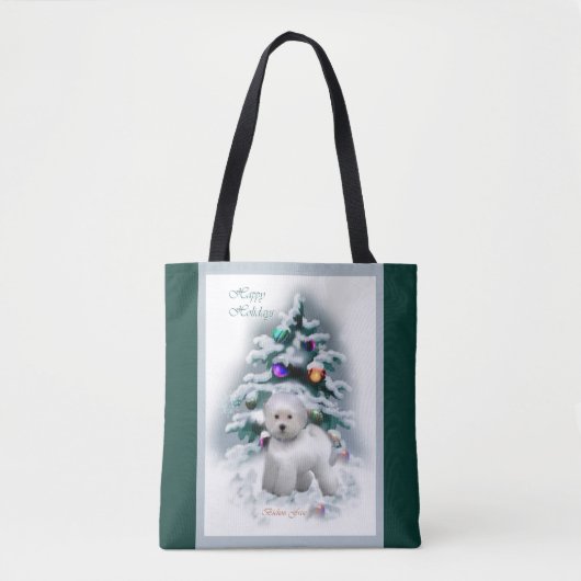 Bichon Frise Kerstmis Tote Bag (Voorkant)