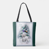 Bichon Frise Kerstmis Tote Bag (Achterkant)