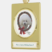 Bichon Frise Kerstmis Verguld Banner Ornament (Links)