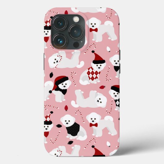 Bichon Frise kerstroze Case-Mate iPhone Case (Achterkant)