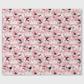 Bichon Frise kerstroze omslagpapier Cadeaupapier (Vlak)