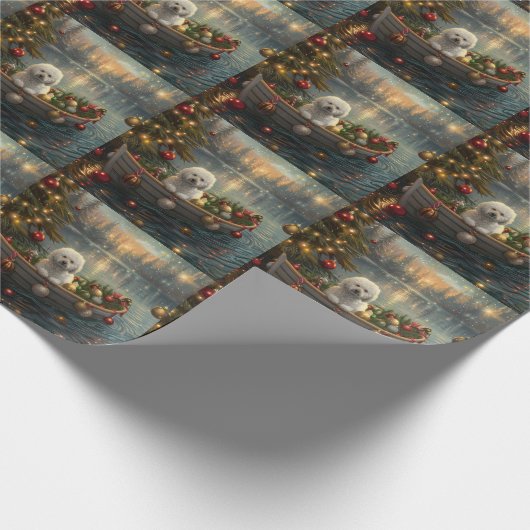 Bichon Frise kerstvakantie Cadeaupapier (Hoek)