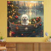 Bichon Frise kerstvakantie Canvas Afdruk (Insitu (Woonkamer))