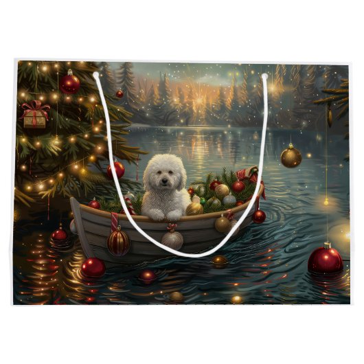 Bichon Frise kerstvakantie Groot Cadeauzakje (Achterkant)