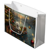 Bichon Frise kerstvakantie Groot Cadeauzakje (Voorkant Gekanteld)