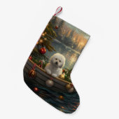 Bichon Frise kerstvakantie Kleine Kerstsok (Voorkant (Hangend))