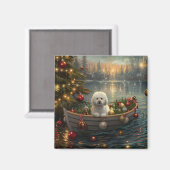 Bichon Frise kerstvakantie Magneet (Voorkant / Achterkant)