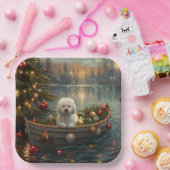 Bichon Frise kerstvakantie Papieren Bordje (Feest)
