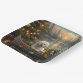 Bichon Frise kerstvakantie Papieren Bordje (Gebogen)