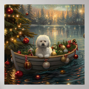 Bichon Frise kerstvakantie Poster