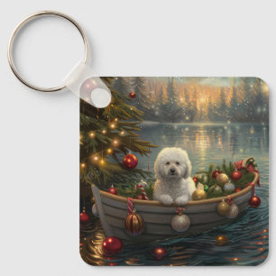 Bichon Frise kerstvakantie Sleutelhanger