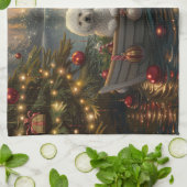 Bichon Frise kerstvakantie Theedoek (Gevouwen)