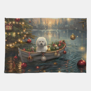 Bichon Frise kerstvakantie Theedoek