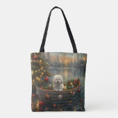 Bichon Frise kerstvakantie Tote Bag (Achterkant)