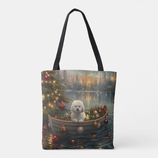 Bichon Frise kerstvakantie Tote Bag (Achterkant)