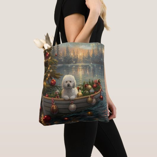 Bichon Frise kerstvakantie Tote Bag (Dichtbij)