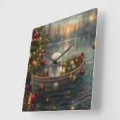 Bichon Frise kerstvakantie Vierkante Klok (Hoek)