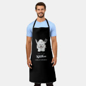 Bichon Frise King van de Keukenkoning Dog Chef Schort (Gedragen)