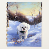 Bichon Frise Laat het Sneeuwen Kerstmis  Planner (Voorkant)