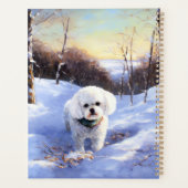 Bichon Frise Laat het Sneeuwen Kerstmis  Planner (Achterkant)