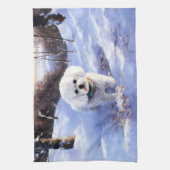 Bichon Frise Laat het Sneeuwen Kerstmis Theedoek (Verticaal)