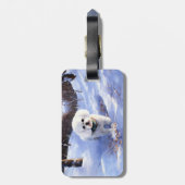 Bichon Frise Laat het sneeuwKerstmis Bagagelabel (Achterkant verticaal)