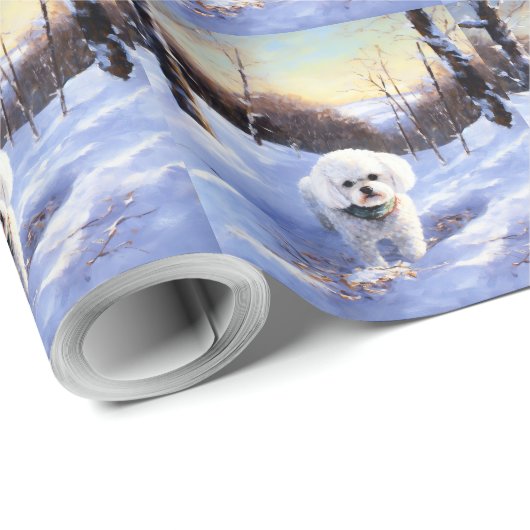 Bichon Frise Laat het sneeuwKerstmis Cadeaupapier (Rol Hoek)