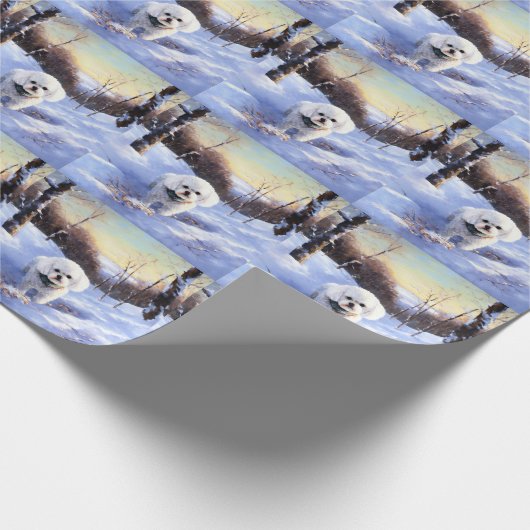 Bichon Frise Laat het sneeuwKerstmis Cadeaupapier (Hoek)