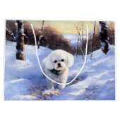 Bichon Frise Laat het sneeuwKerstmis Groot Cadeauzakje (Achterkant)