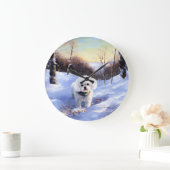 Bichon Frise Laat het sneeuwKerstmis Grote Klok (Huis)