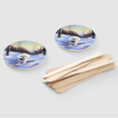 Bichon Frise Laat het sneeuwKerstmis Handwaaier (Niet-gemonteerd)