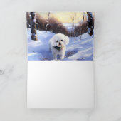 Bichon Frise Laat het sneeuwKerstmis Kaart (Binnen)