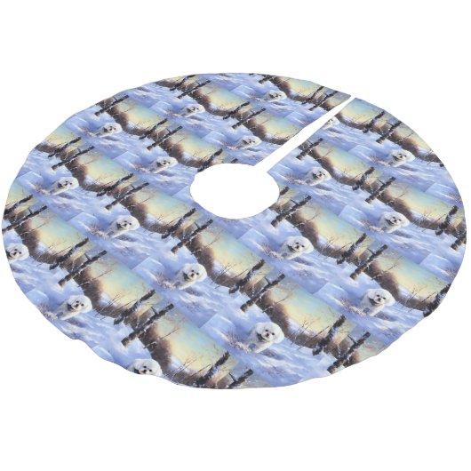 Bichon Frise Laat het sneeuwKerstmis Kerstboom Rok (Gekanteld)