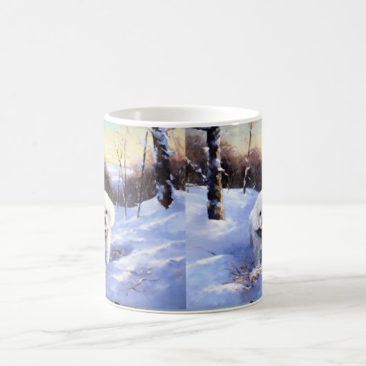 Bichon Frise Laat het sneeuwKerstmis Koffiemok (Center)