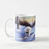 Bichon Frise Laat het sneeuwKerstmis Koffiemok (Links)