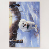 Bichon Frise Laat het sneeuwKerstmis Legpuzzel (Verticaal)
