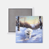 Bichon Frise Laat het sneeuwKerstmis Magneet (Voorkant / Achterkant)