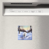 Bichon Frise Laat het sneeuwKerstmis Magneet (Insitu (Vaatwasser))
