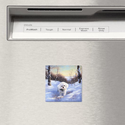 Bichon Frise Laat het sneeuwKerstmis Magneet (Insitu (Vaatwasser))